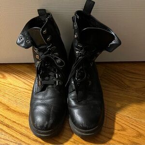 BP Taylor Black Leather Lace-Up Combat Boots Size 7.5